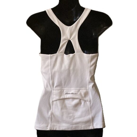Eddie Bauer Horizon Tank Top w/Built-in Bra & Back Pocket | Size M | Off White - Picture 3 of 10
